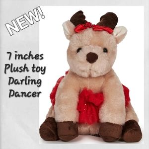 Darling Dancer Ballerina Plush, 7" Stuffed Reindeer Christmas Stuffed Animal NEW